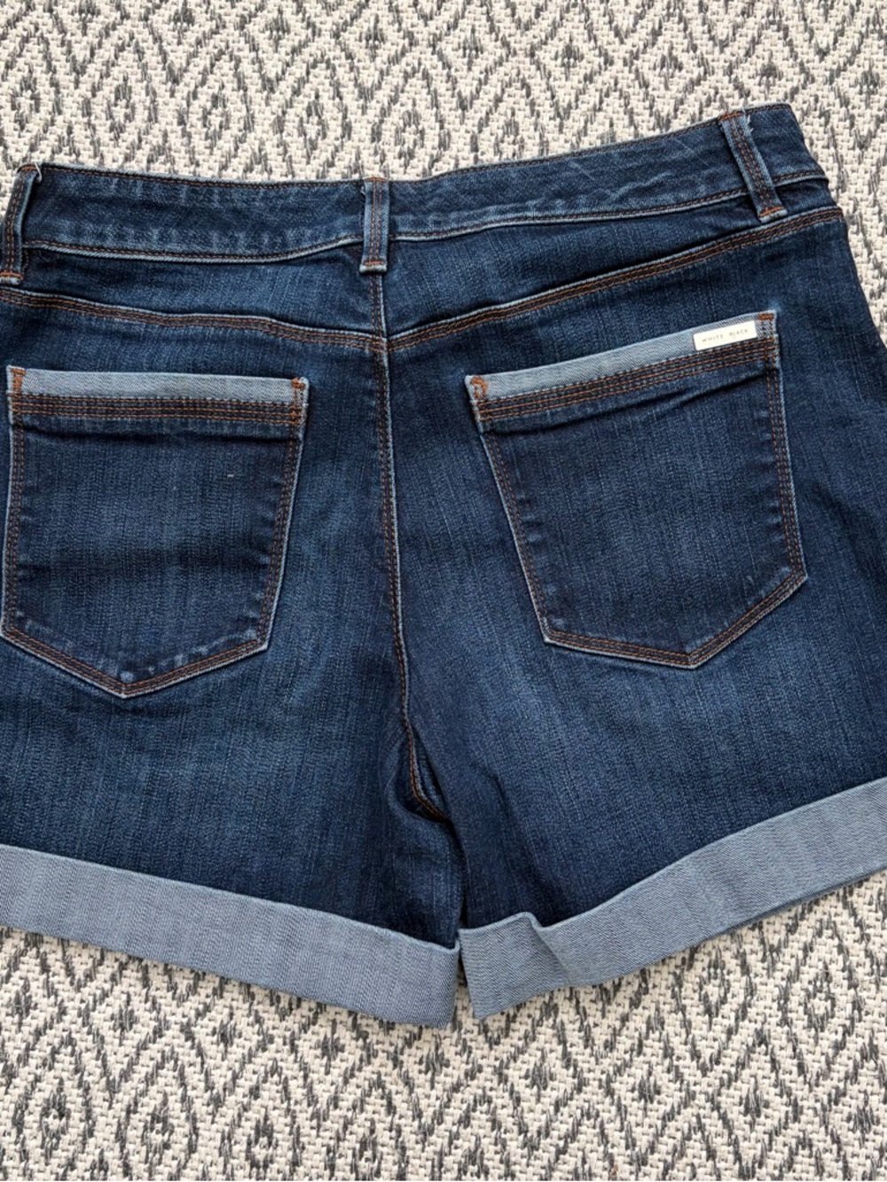 White House Black Market Dark Blue Denim Cuffed Shorts - Picture 2 of 4